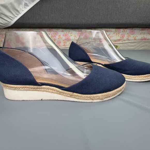 LifeStride Cassidy Navy Espadrille Flats | Size 9.5 | Soft System Comfort - Picture 2 of 10